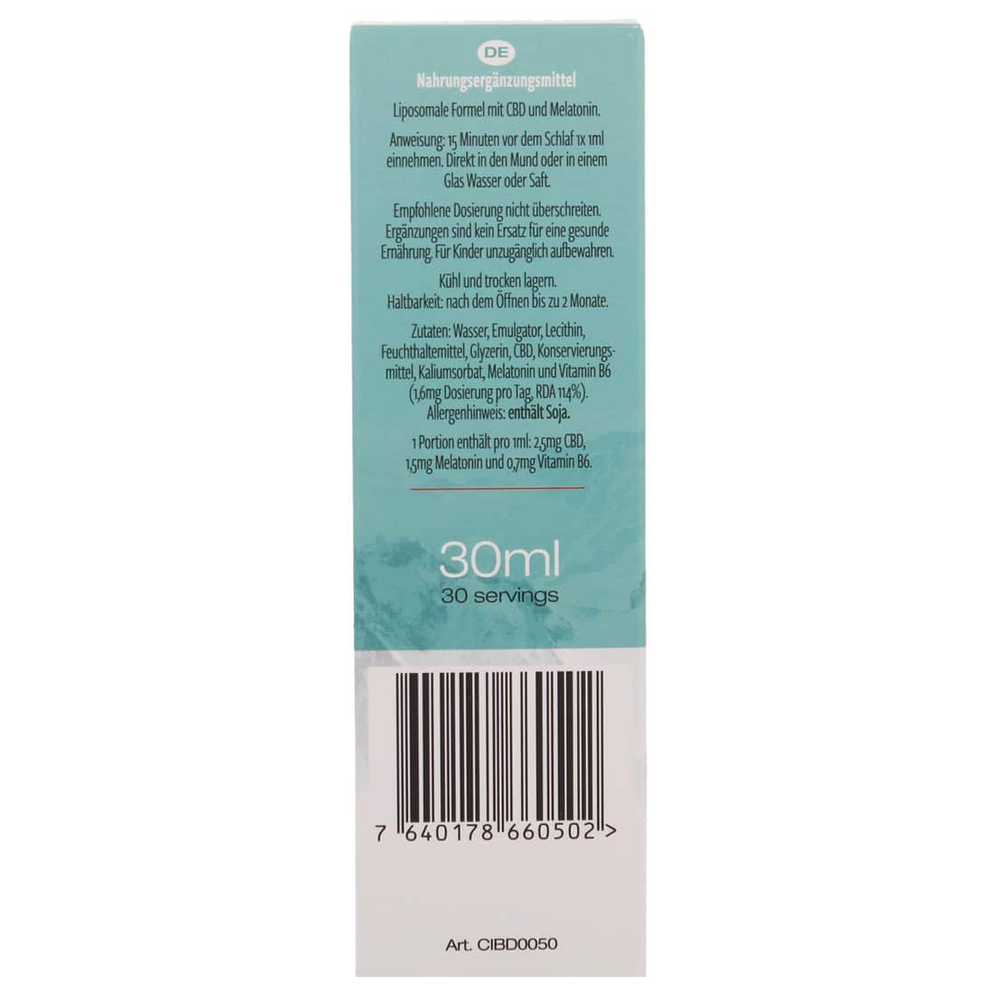 Meladol - CBD + Melatonina + vit. B6 (30ml) - immagine 3